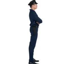 Costume da poliziotto blu con cintura per uomo