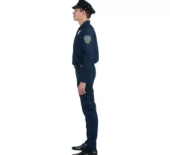 Costume da poliziotto blu con cintura per uomo