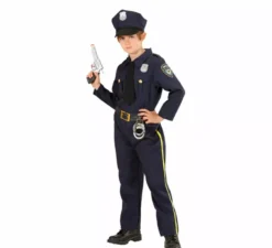 Costume da poliziotto con cappello e cravatta per bambini