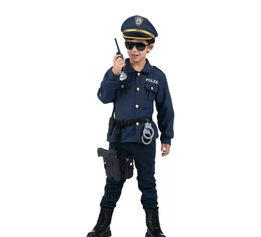 Costume da poliziotto con walkie-talkie per bambini