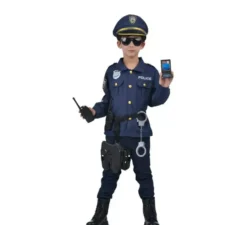 Costume da poliziotto con walkie-talkie per bambini