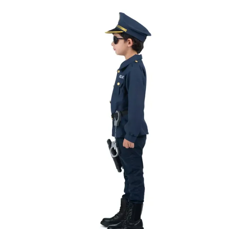 Costume da poliziotto con walkie-talkie per bambini