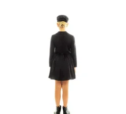 Costume da poliziotto in abito nero e giallo per bambina