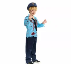 Costume da poliziotto zombie con berretto per bambini