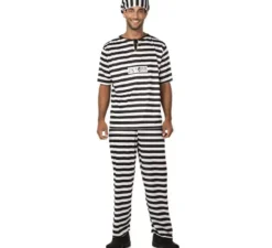 Costume da prigioniero con numero per uomo