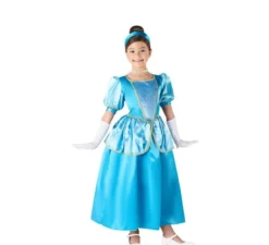 Costume da principessa delle fiabe celeste per bambina