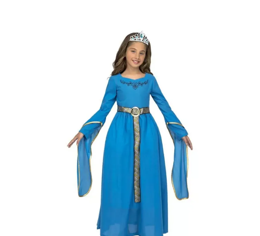 Costume da Principessa medievale azzurro per bambina