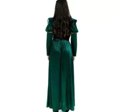 Costume da principessa medievale verde scuro per donna