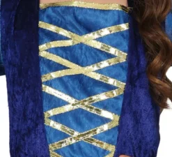 Costume da principessa o nobile medievale blu per bambina