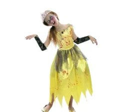 Costume da principessa zombie gialla per bambine