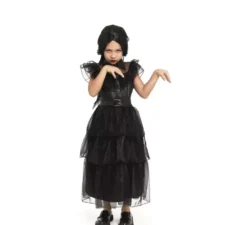 Costume da ragazza gotica in abito nero per ragazze e adolescenti