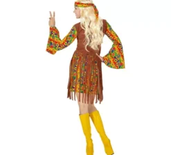 Costume da ragazza hippie con lunghe frange per donna