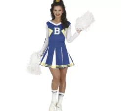 Costume da ragazza pon pon della squadra blu da donna