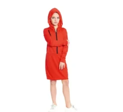 Costume da rapinatrice con vestito rosso per bambina