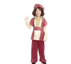 Costume da Re Gaspare del Paggio Rosso con cappello per bambino