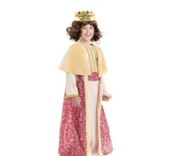 Costume da Re Gaspare mago Borgogna con mantello per bambino