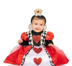 Costume da Regina di Cuori Rossi con cerchietto per bambina e bambina