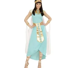 Costume da regina egiziana blu e oro per donna
