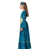 Costume da regina medievale blu per bambina