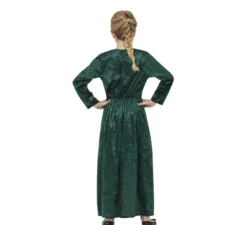 Costume da regina medievale verde per bambine