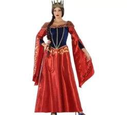 Costume da regina rossa medievale per donna