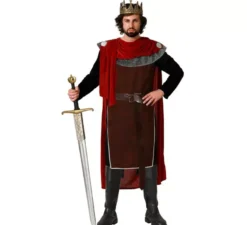 Costume da Re Medievale Rosso per uomo