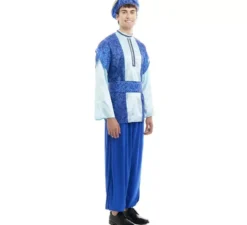 Costume da Re Melchiorre Paggio Blu con cappello per uomo