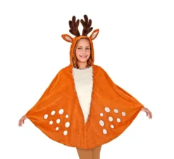 Costume da renna civettuola o poncho con cappuccio per bambina