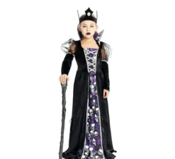 Costume Dark Skull Queen con corona per ragazze e adolescenti