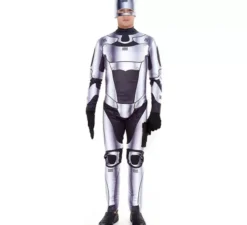 Costume da robot assassino d'argento da uomo