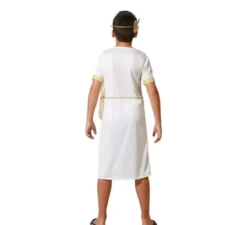 Costume da romana bianco con dettagli oro per bambino