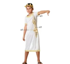 Costume da romana bianco con dettagli oro per bambino
