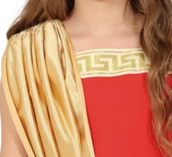 Costume da Romana rosso e oro per bambina