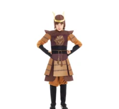 Costume da samurai leggendario giapponese marrone per bambino