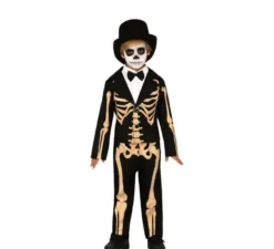 Costume da Scheletro arancione per bambino