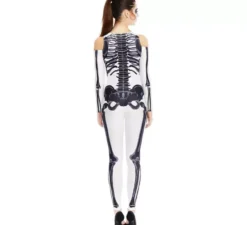 Costume da scheletro completamente bianco per donna