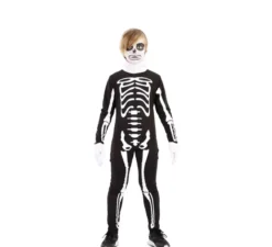 Costume da scheletro con cappuccio per bambini