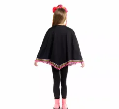 Costume da scheletro di Catrina o poncho per bambine