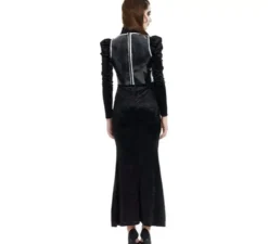 Costume da scheletro glamour nero per donna
