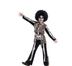 Costume da scheletro Hippie per bambini