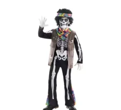 Costume da scheletro Hippie per bambini