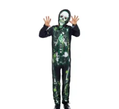 Costume da scheletro radioattivo nero per bambino