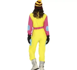 Costume da sciatrice giallo per donna