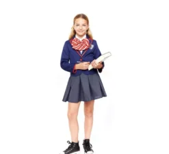 Costume da scolaretta moderna blu per bambina