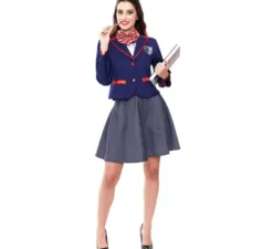 Costume da scolaretta moderna blu per donna