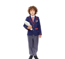 Costume da scolaro moderno blu per bambino