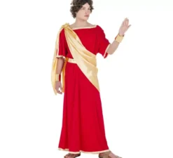Costume da senatore romano rosso e oro per uomo