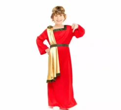 Costume da senatore romano rosso per ragazzo