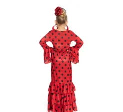 Costume da Sevillana rosso a pois neri per bambina