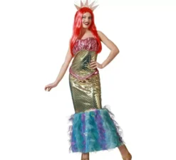 Costume da sirena multicolore per donna